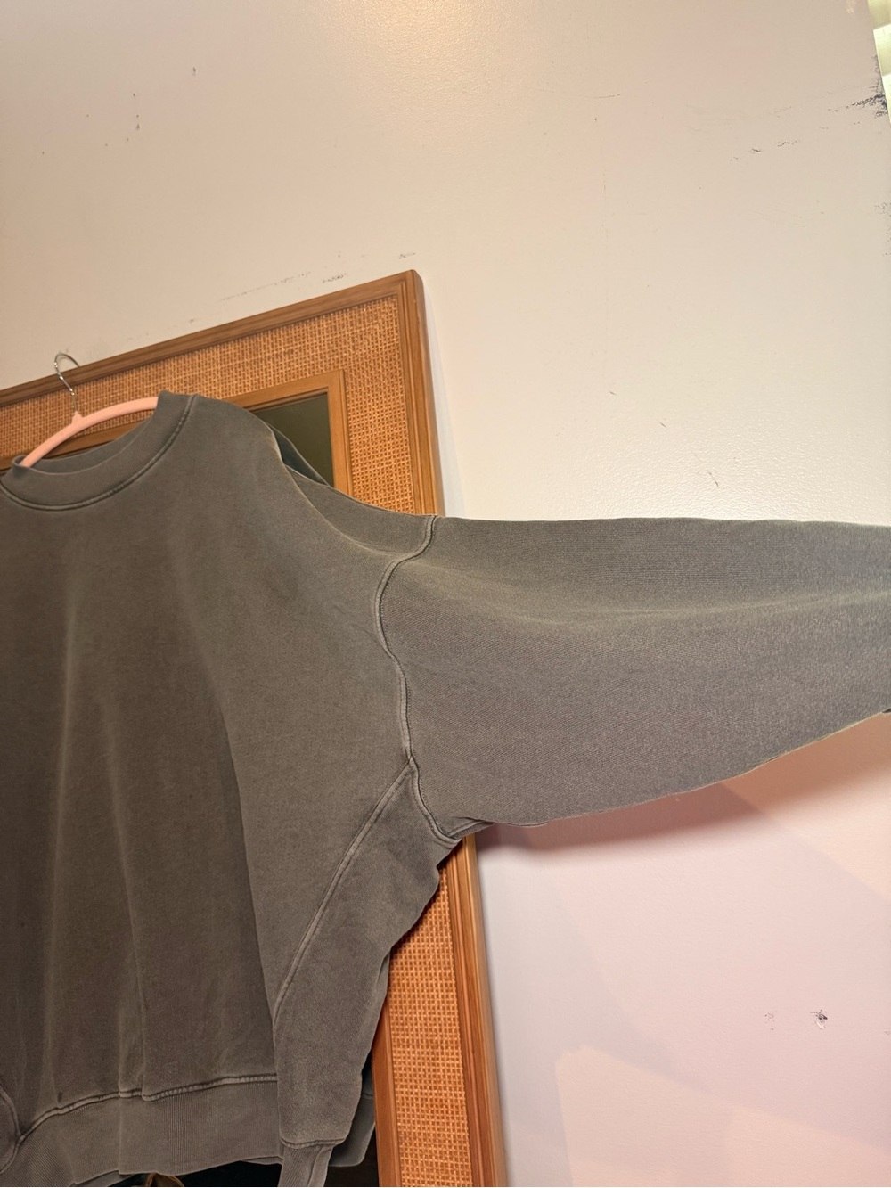 Joah Brown Crewneck Sweatshirt Sage Green French Terry - Picture 4 of 13